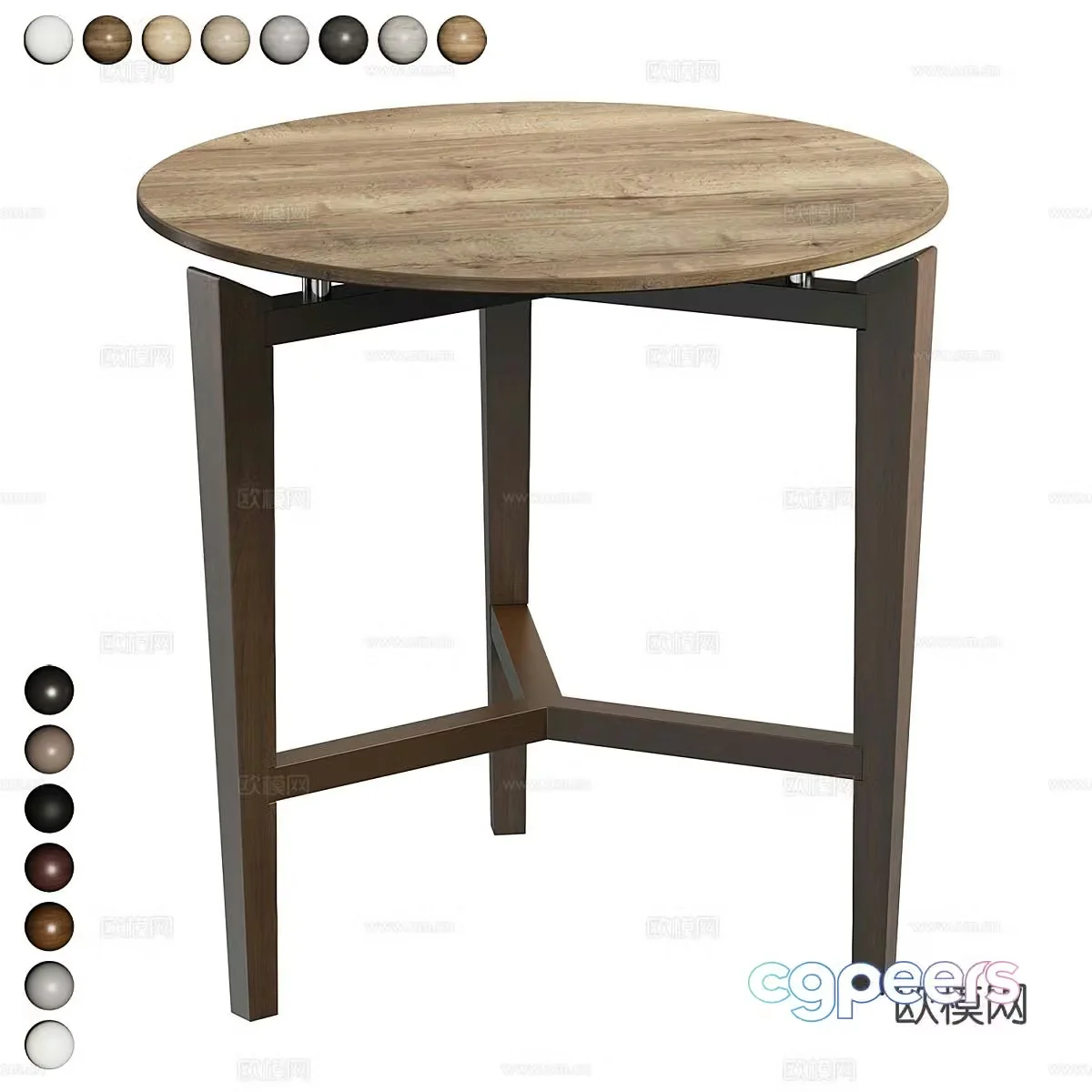 Round table and side table 3D model