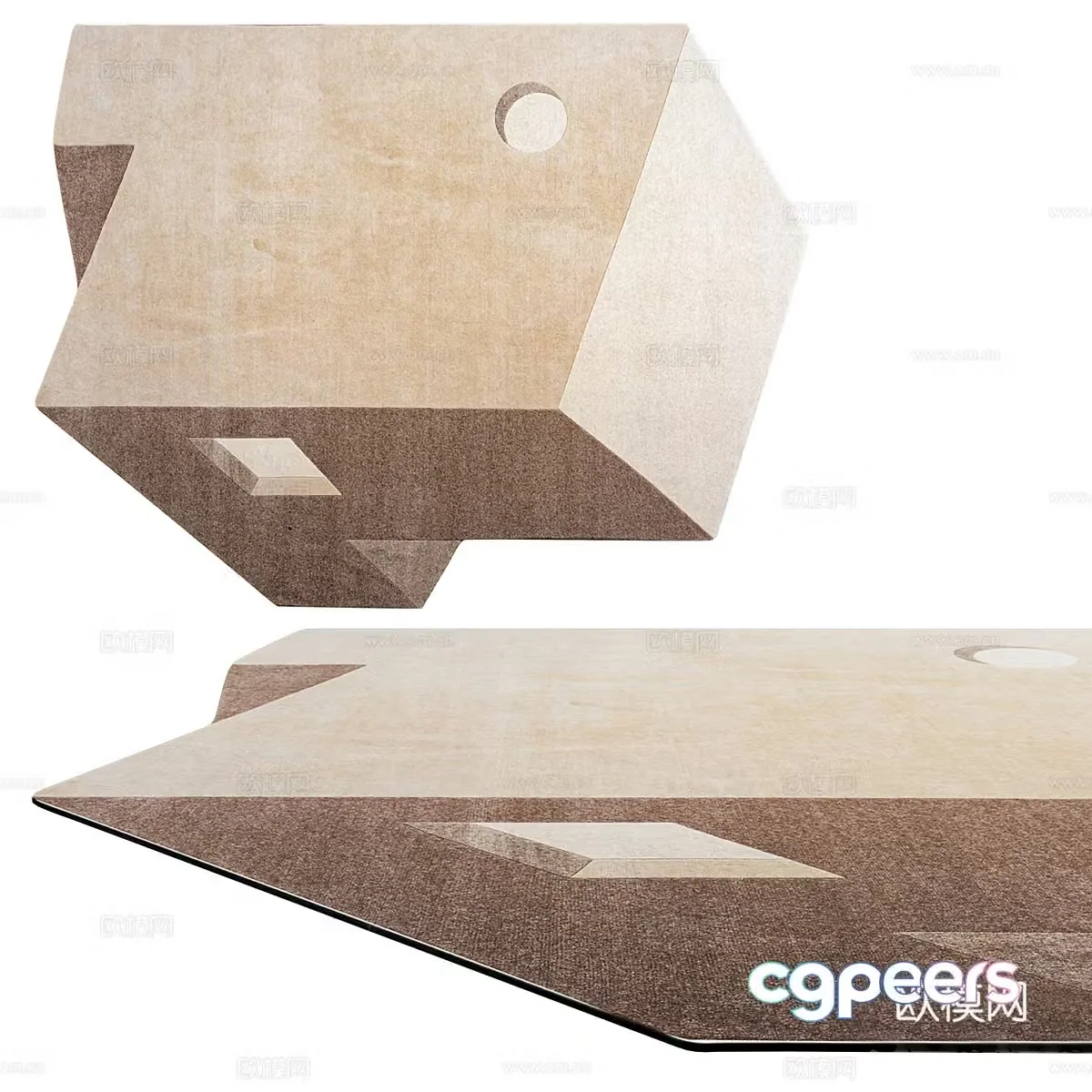 Modern minimalist carpet special-shaped carpet polygonal carpet modeling carpet 3D model