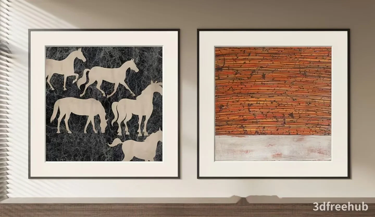 Two Framed Art Pieces 3D Model – 23326 – VRAY Render
