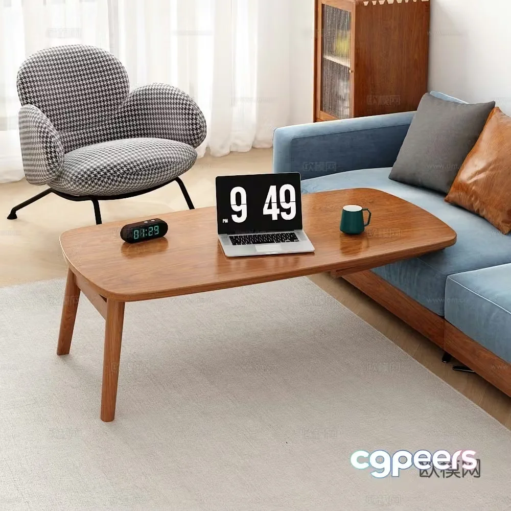 Modern coffee table shelf 3D model