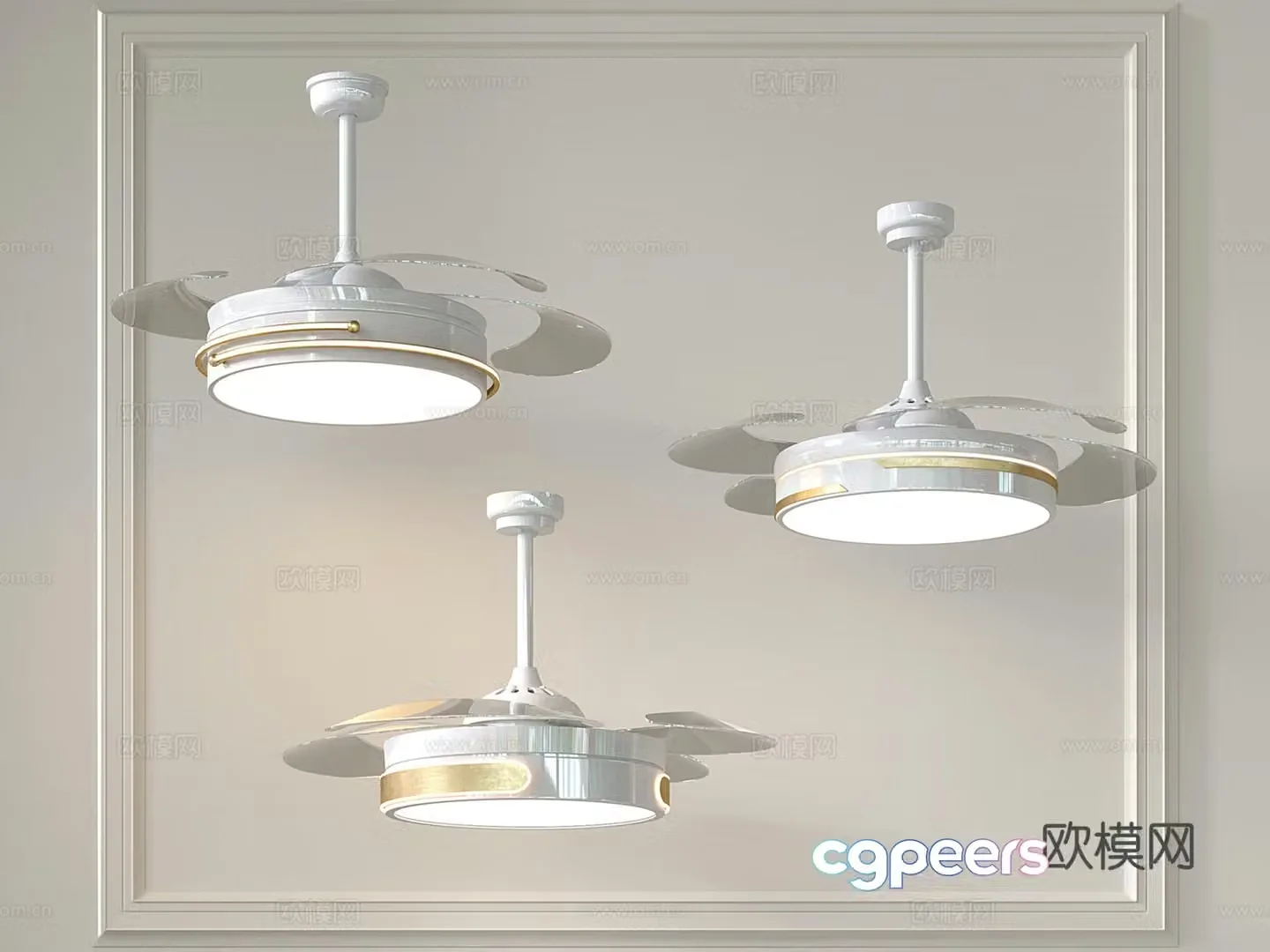 Modern ceiling fan light Ceiling fan Restaurant electric fan Invisible ceiling fan light 3D model