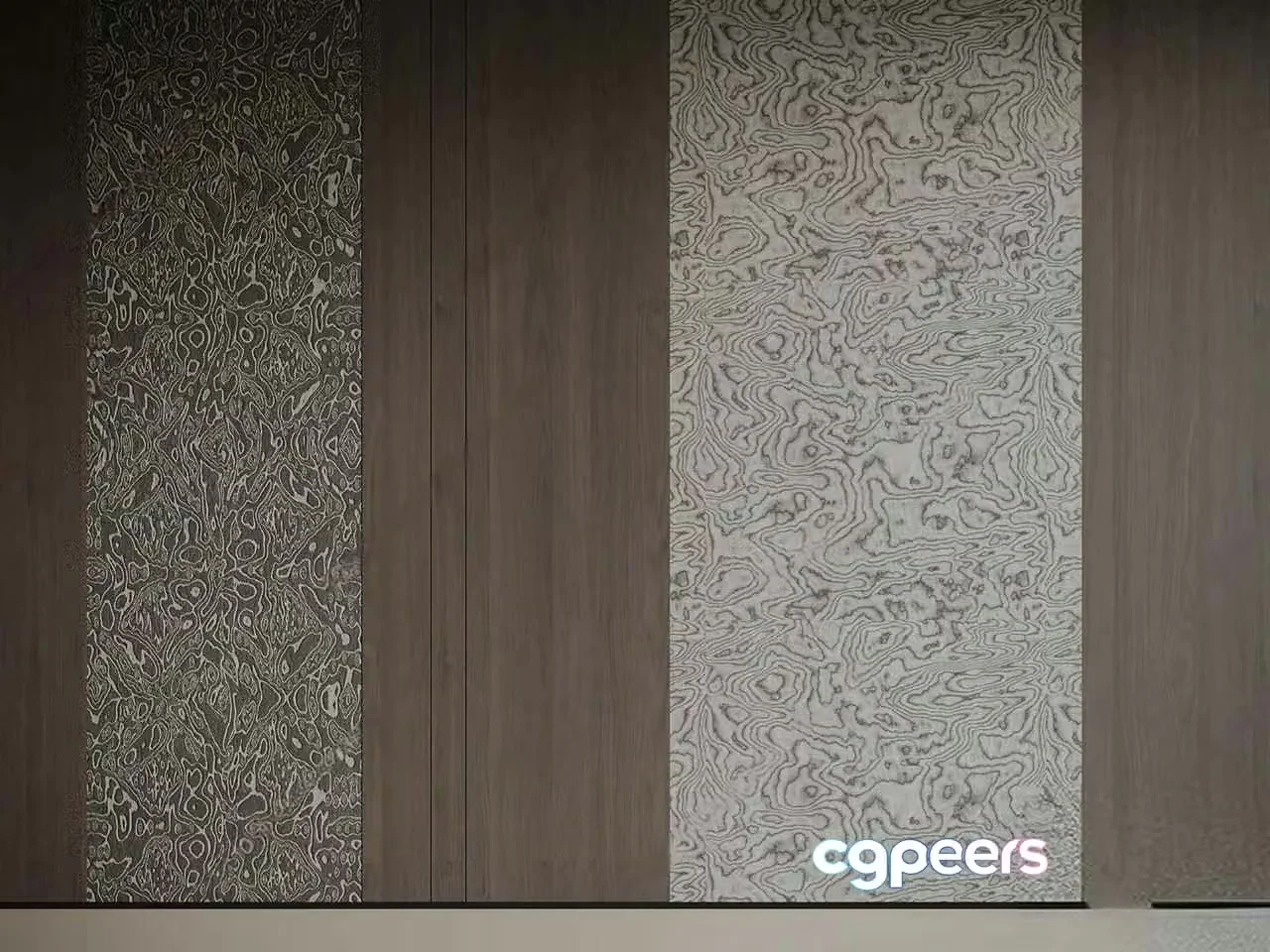 A Wall With Abstract Patterns 3D Model – 381 – VRAY Render