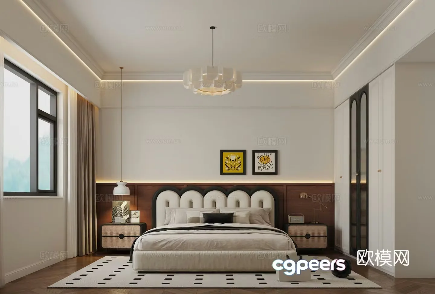 Middle-aged bedroom daughter room 3d model