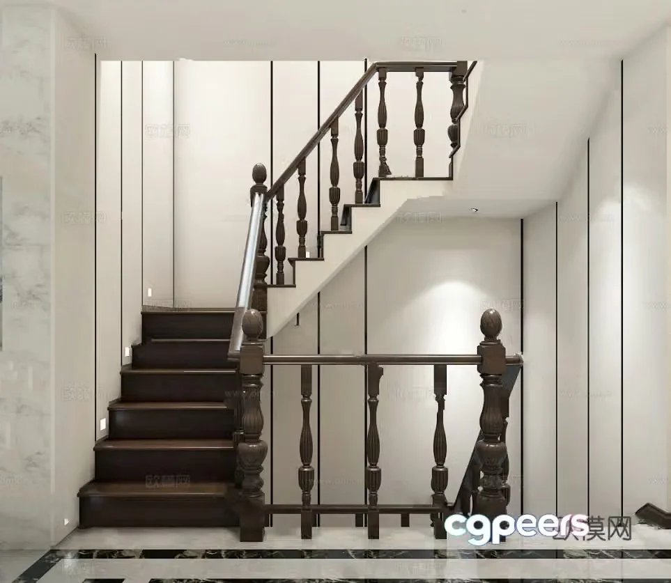Stair Handrail Model 3D Model