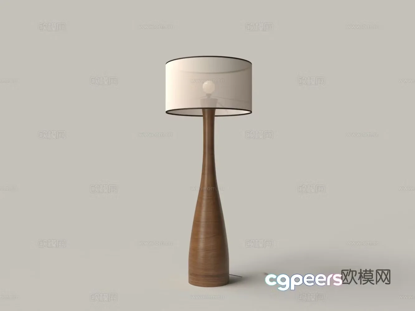 Modern solid wood not suitable for lampshade floor lamp 3D model