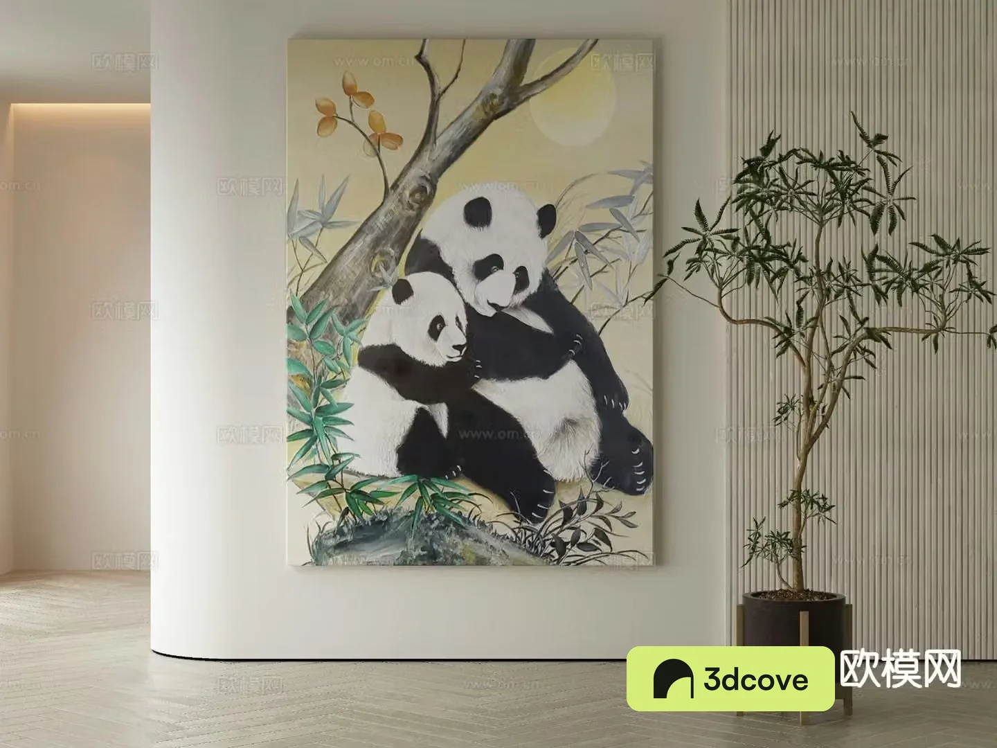 Decorative painting animal painting panda hanging painting