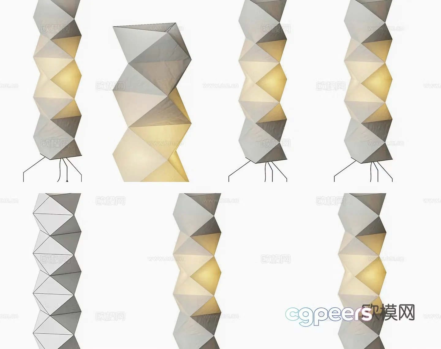 Modern minimalist floor lamp Paper floor lamp Nordic simple floor lamp Living room and dining room decoration floor 3D model