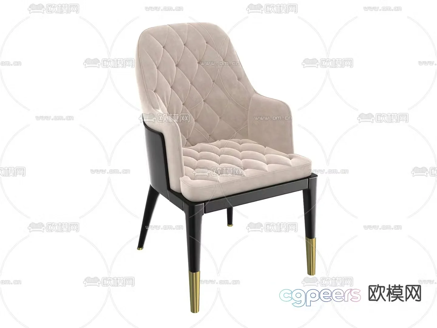 Light luxury chair dining chair 3d model