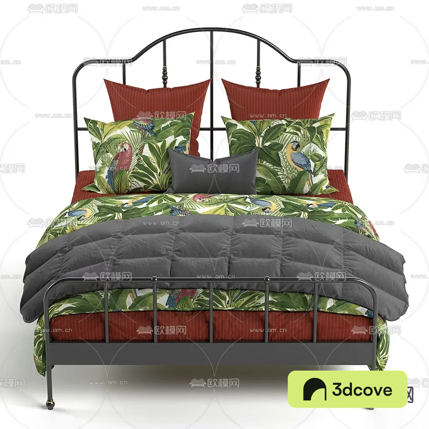 Simple European double bed