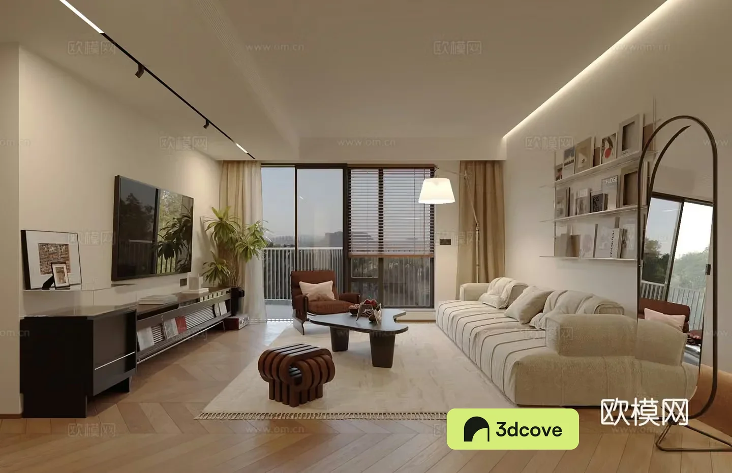 Middle-aged living room 3d model
