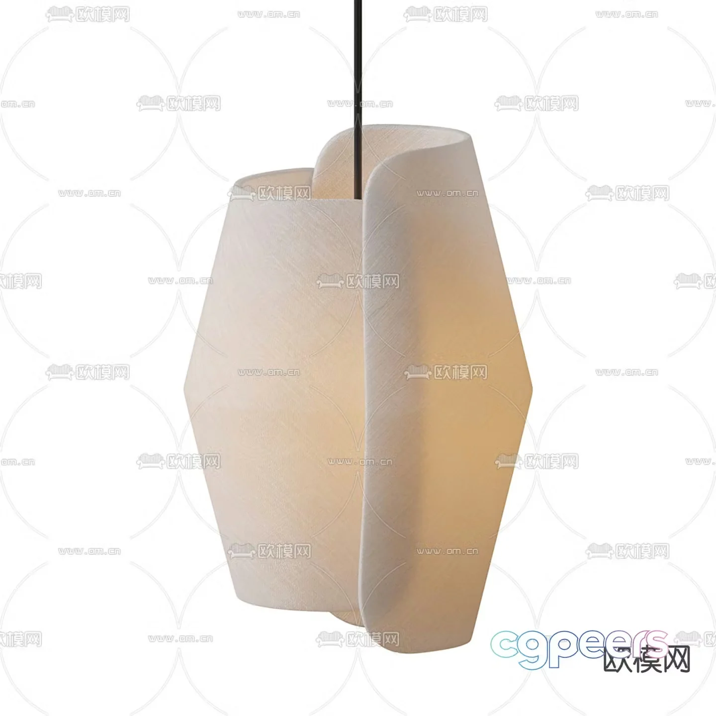 Wabi-sabi style plastic lamp creative chandelier 3d model