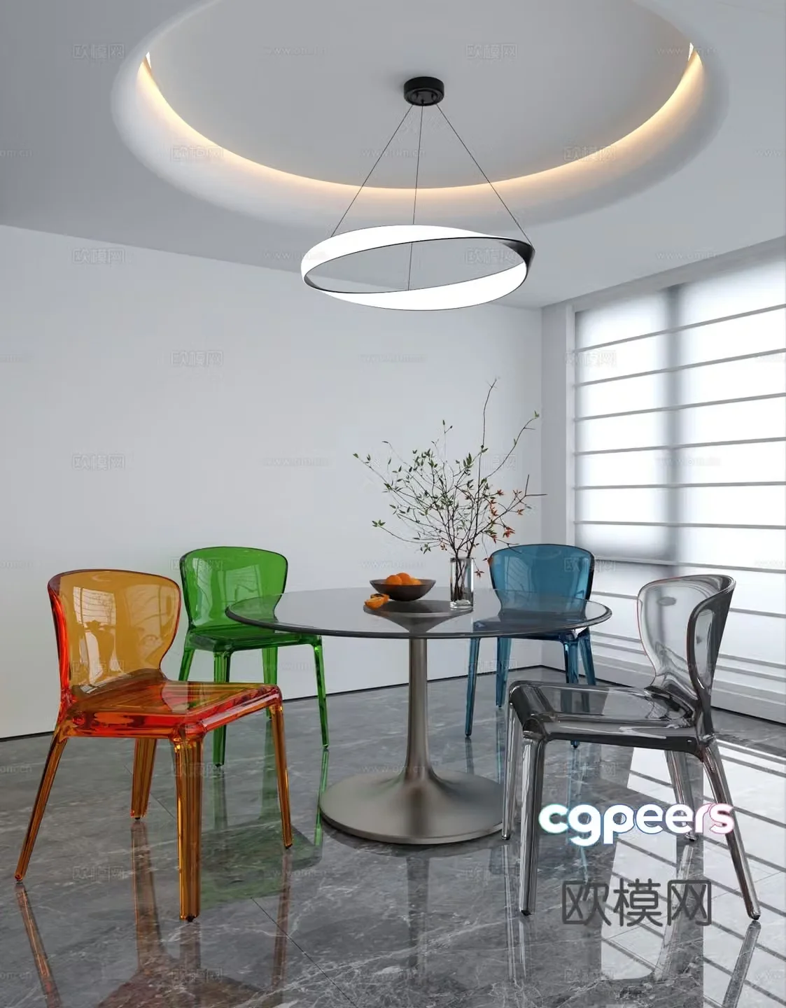 Leisure table and chair 3d model