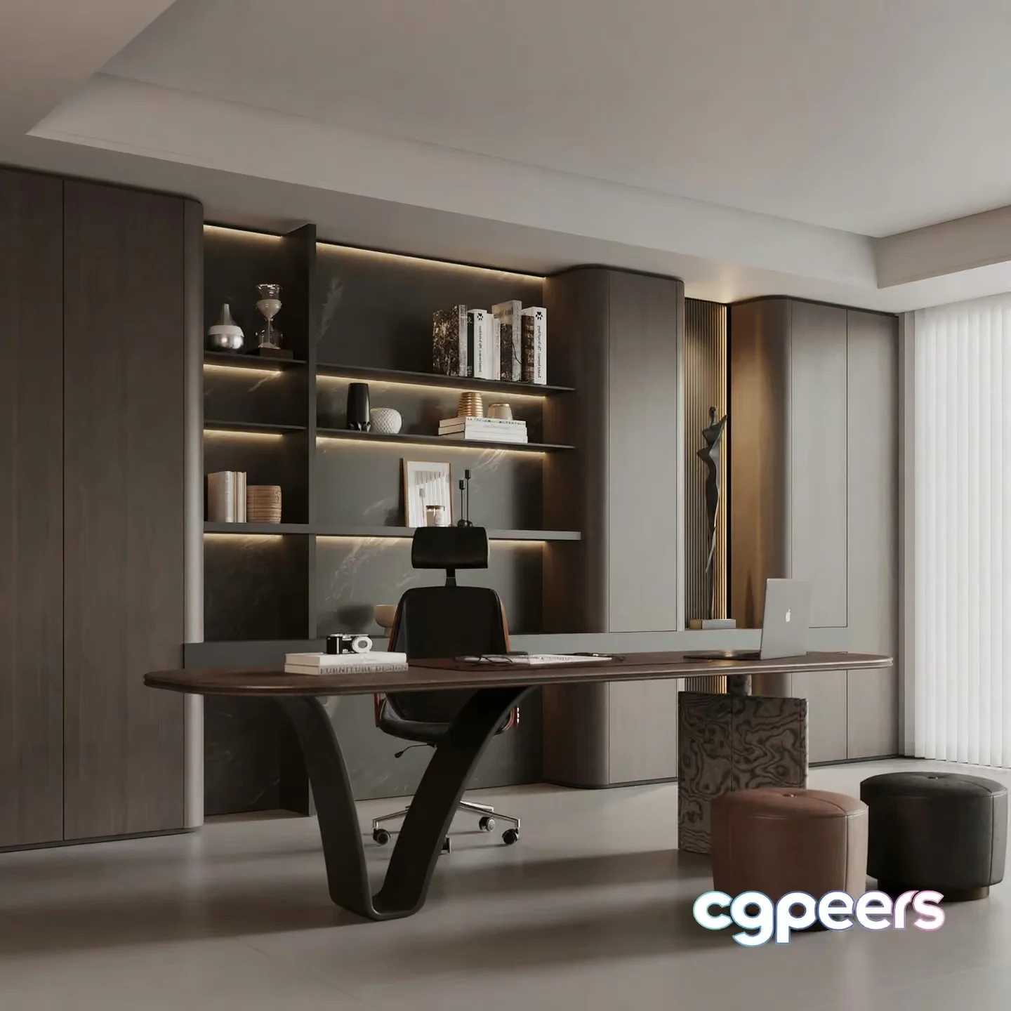Modern Home Office 3D Model – 7063 – VRAY Render