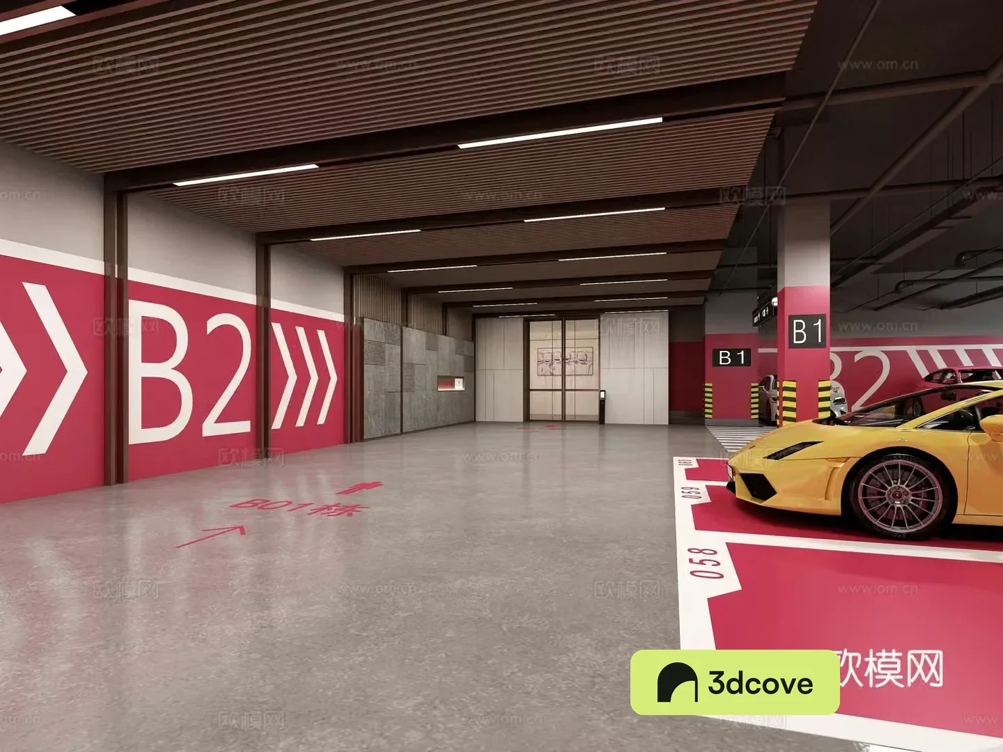 Underground garage light hall