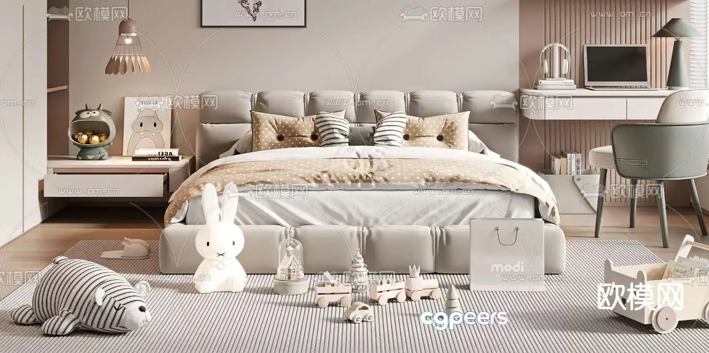 Modern children’s bed 3d model