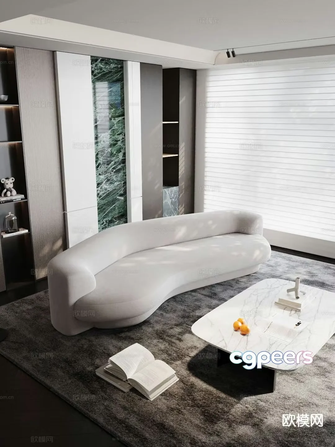 Special shaped sofa curved sofa 3d model