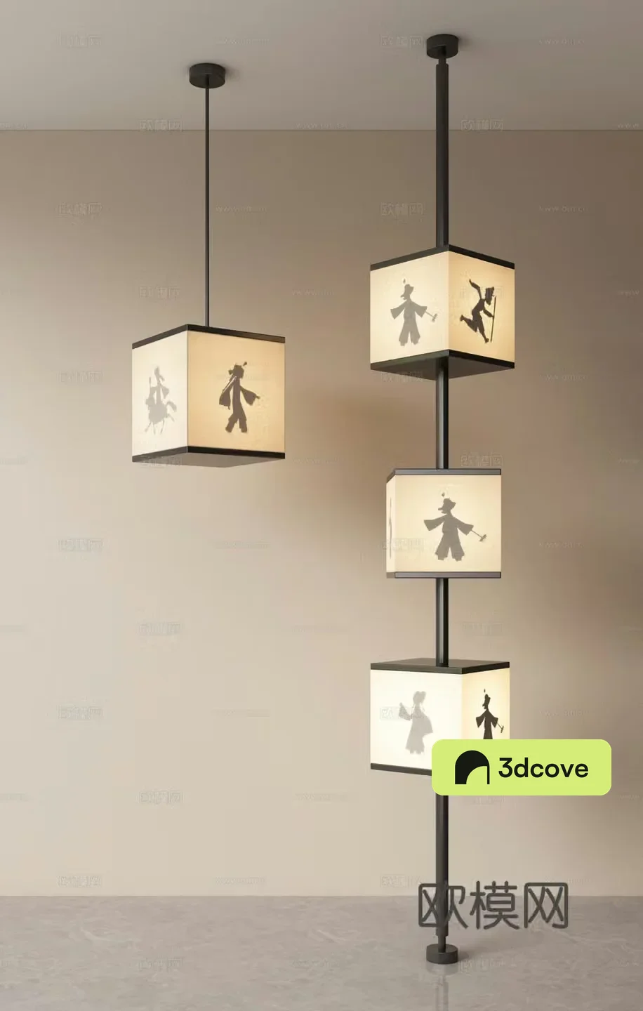 New Chinese Shadow Pendant Chandelier Open-top Floor Lamp Restaurant Chandelier Bar Chandelier Bedside Chandelier