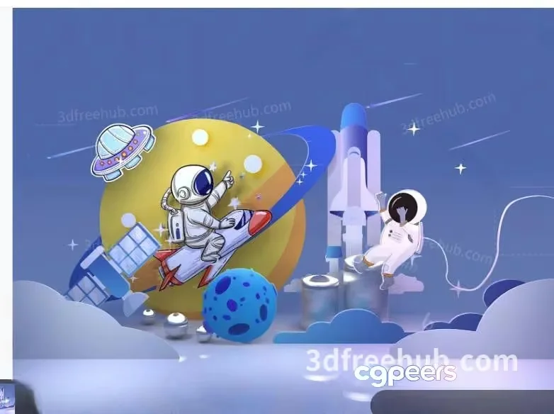The Main Subject Is An Astronaut And One Key Characteristic Is That They Are 3D Model – 19327 – VRAY Render