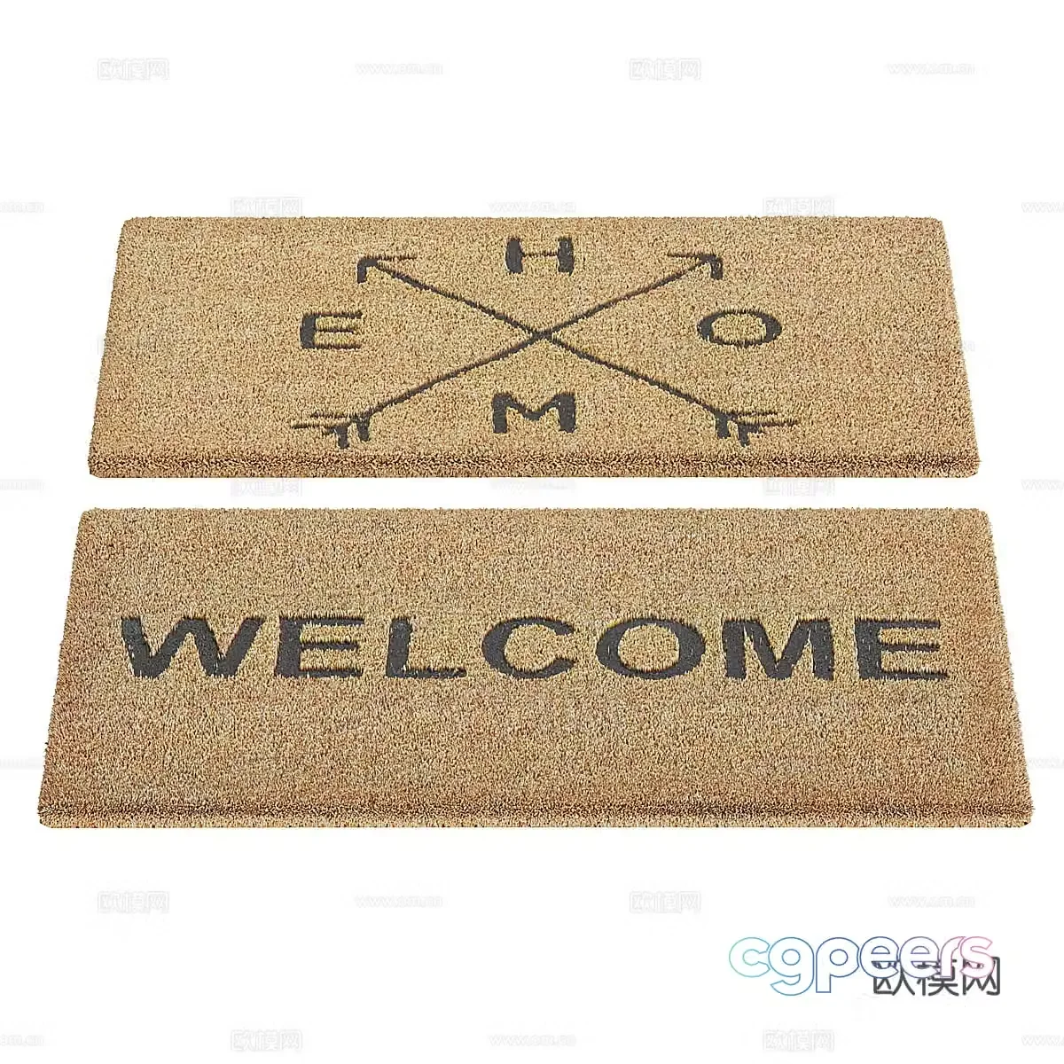 American retro welcome blanket carpet 3d model