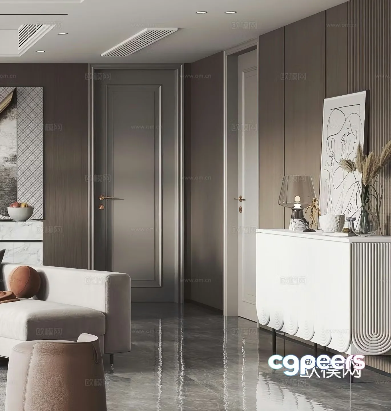 Modern porch cabinet Decorative cabinet Porch corridor Ornament Decoration Luxury G6783d model