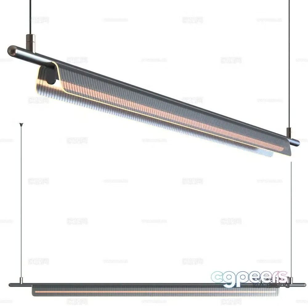 Long strip chandelier Modern chandelier Simple chandelier Chandelier Strip chandelier 3d model