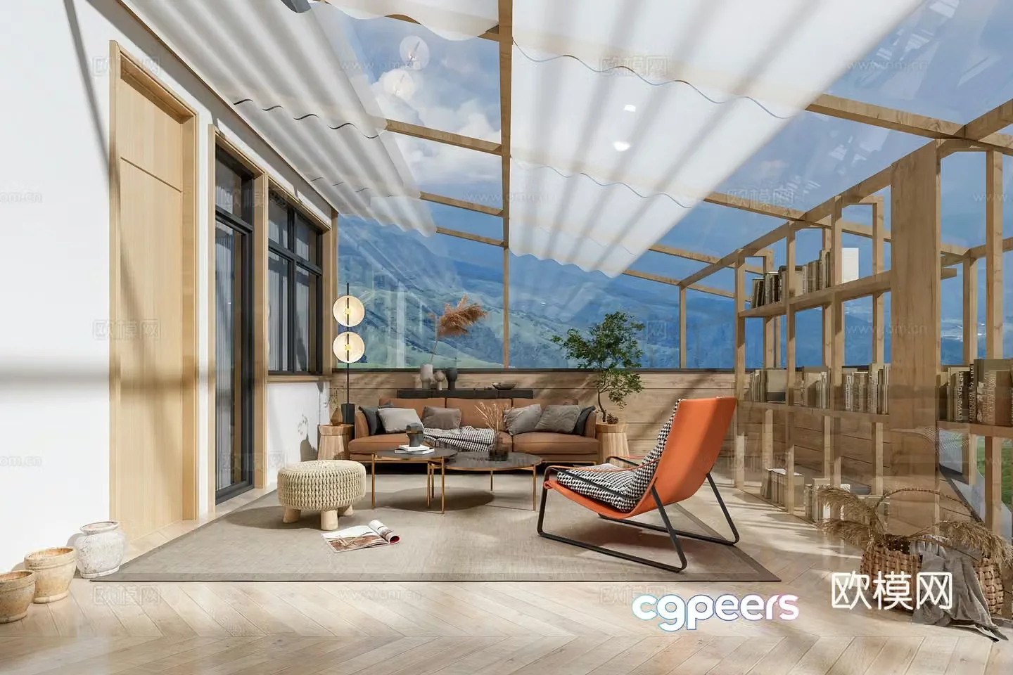 Ji Ji Homestay Living Room Sunshine Shed 3D Model