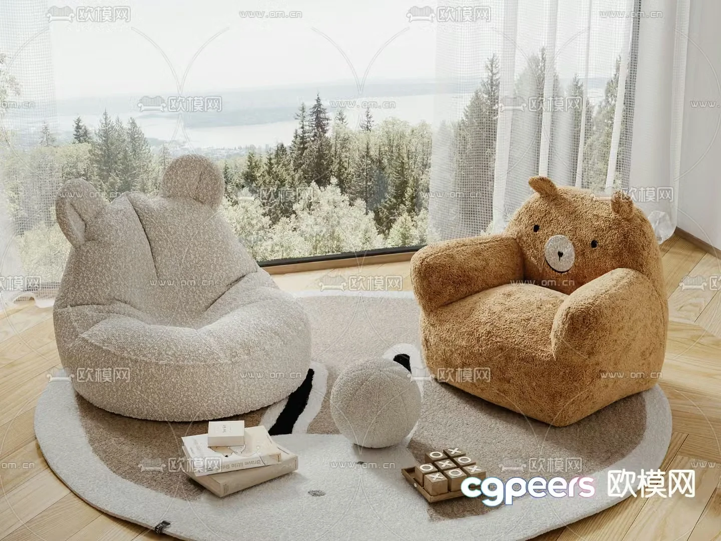 Children’s sofa bear sofa 3d model