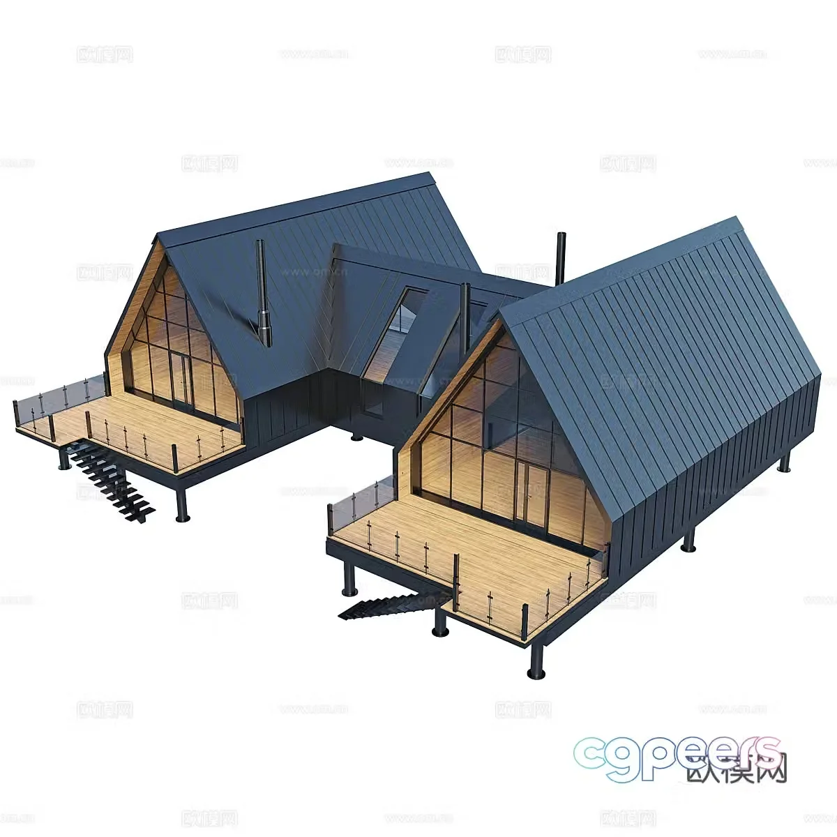 Single family villa 3d model