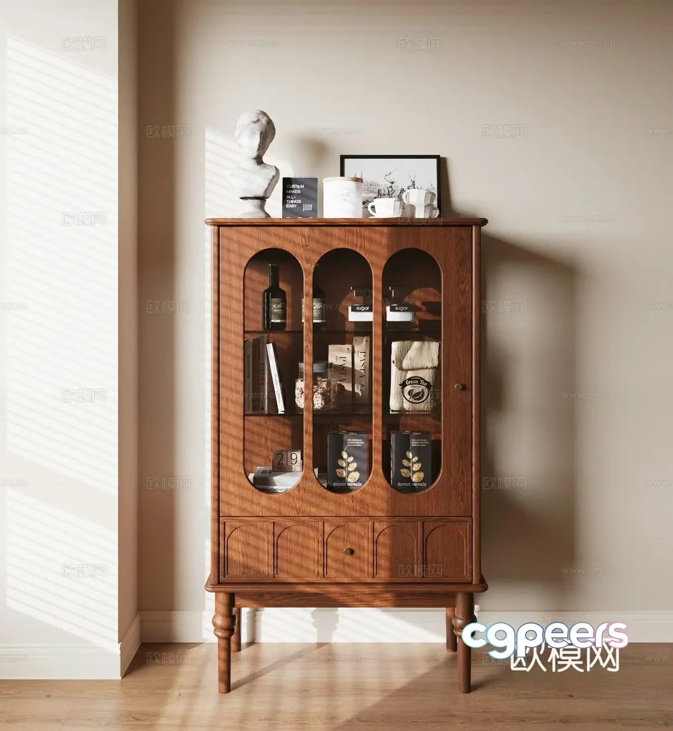 Medieval style sideboard 3d model