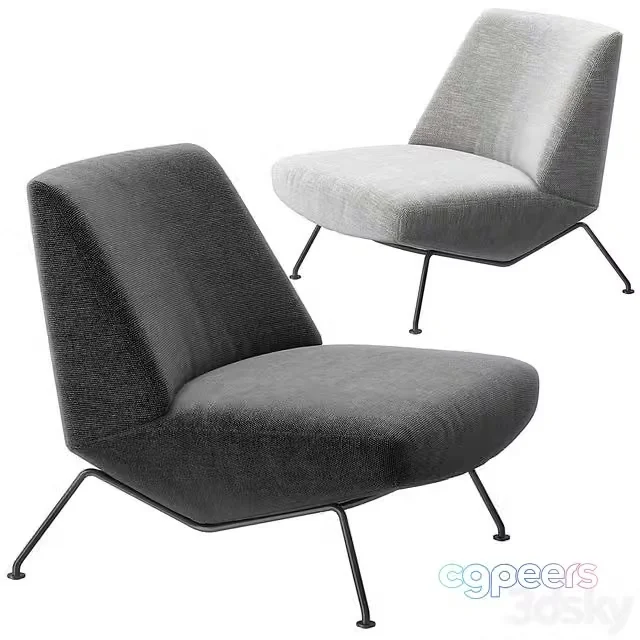 3ds Max Free – The Sleek armchair by Bonaldo