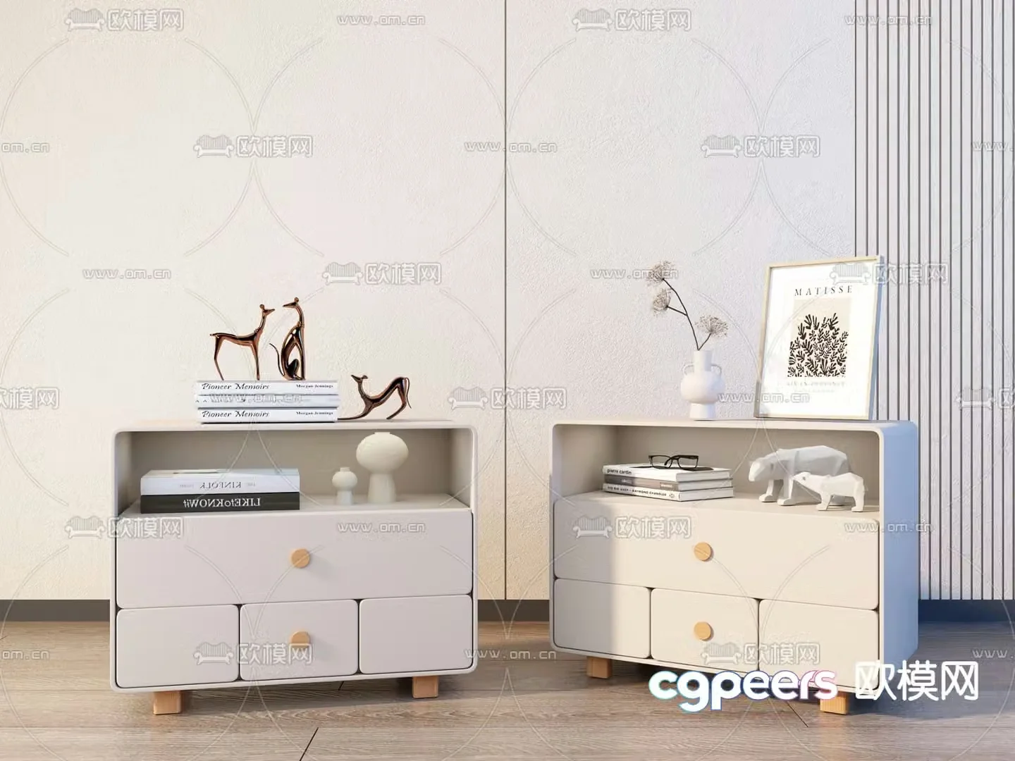 Modern bedside table 3d model