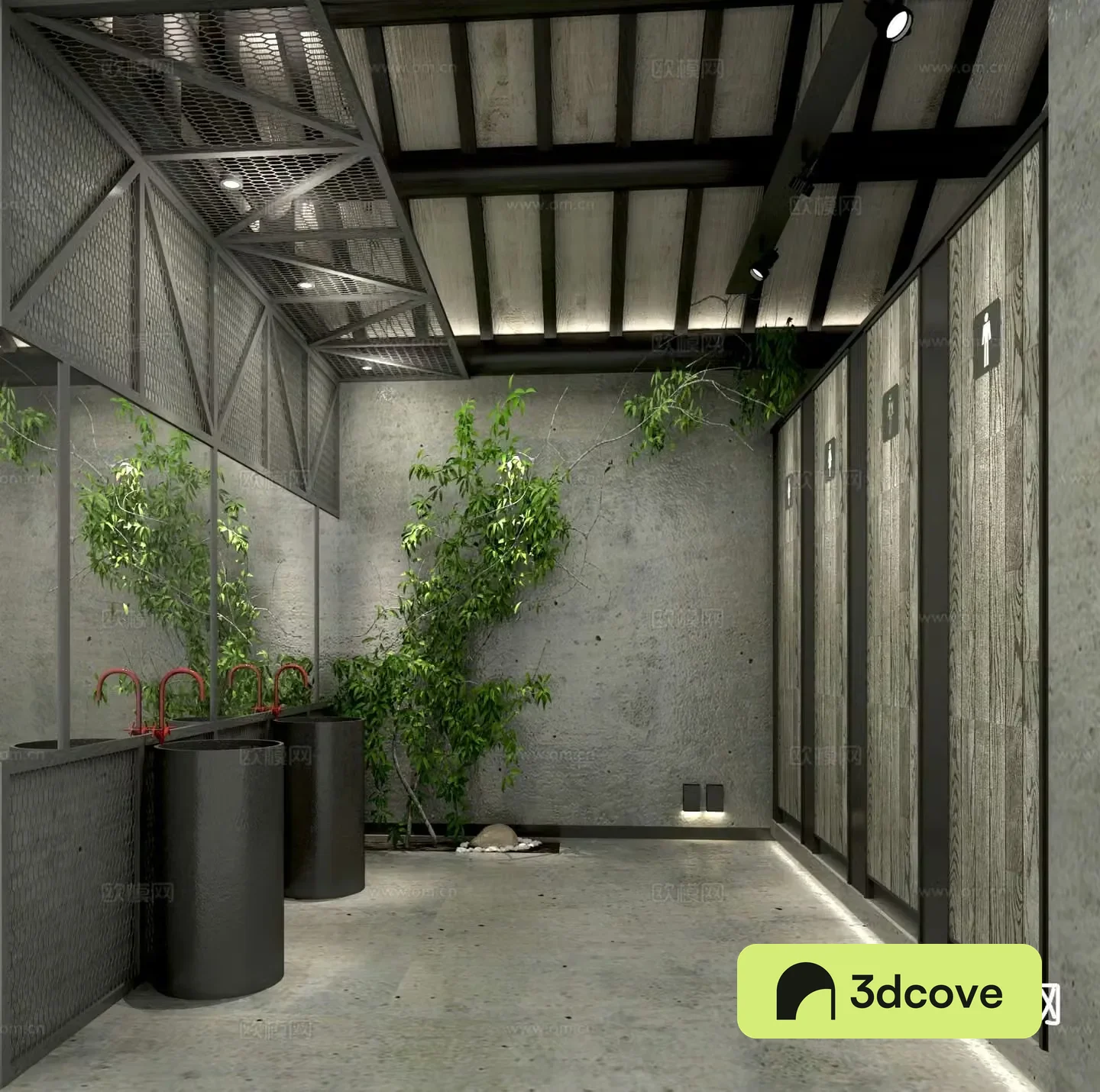 Industrial style bathroom