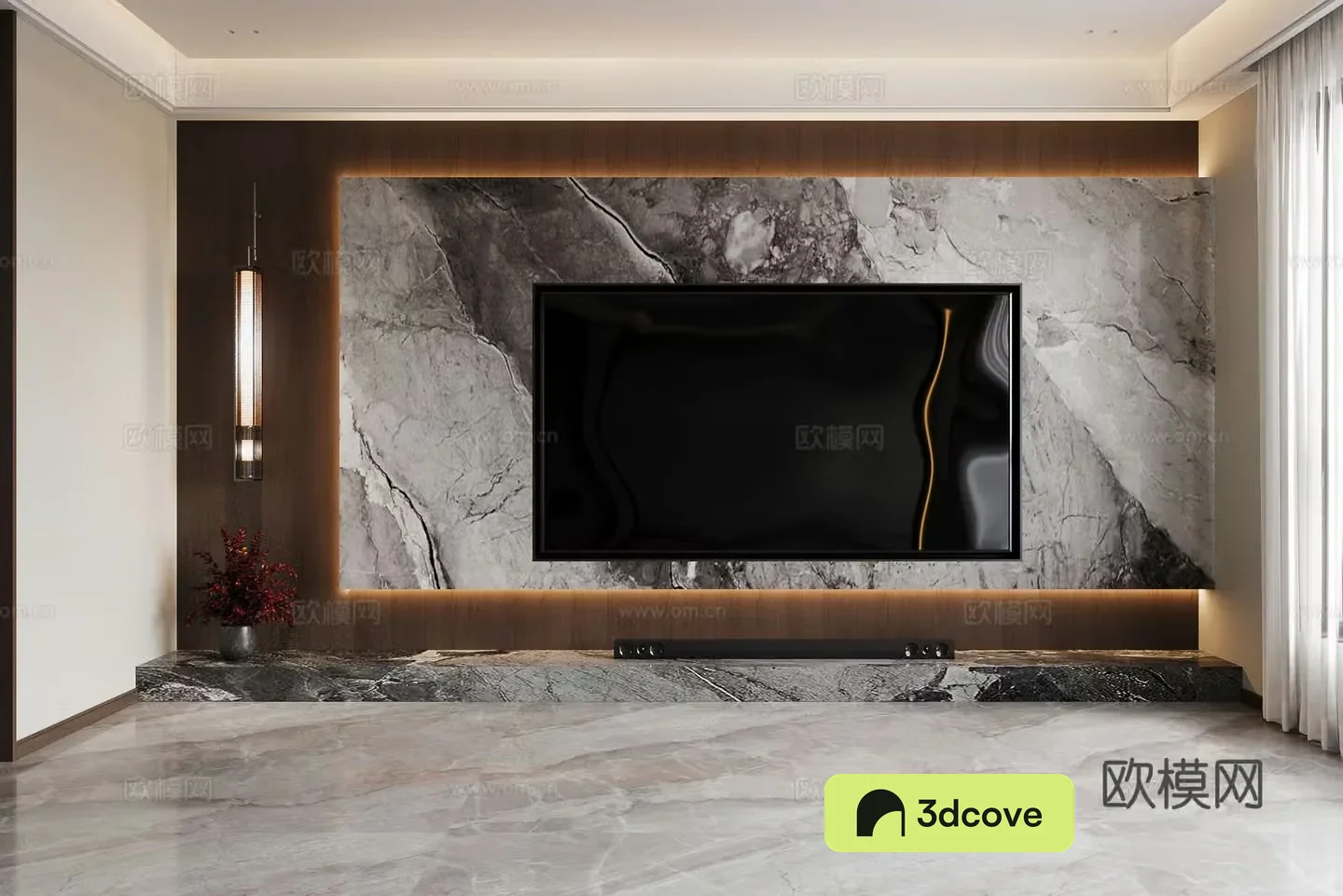 Modern TV background wall