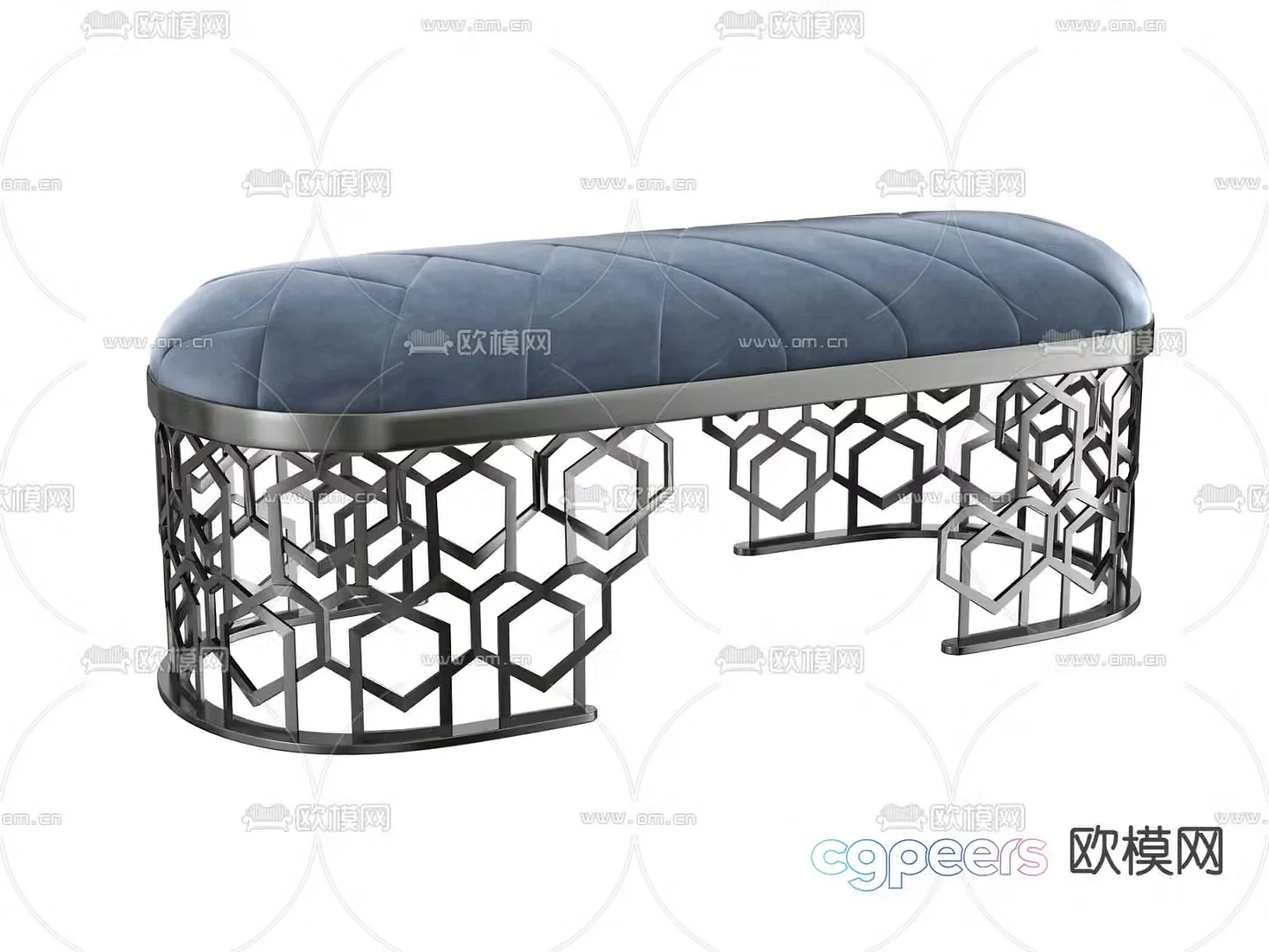 bed end stool footrest 3d model