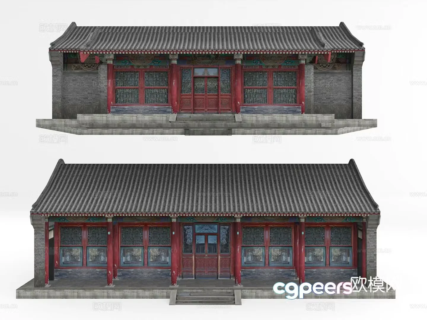 Chinese style architecture ancient house ancient building 3d model