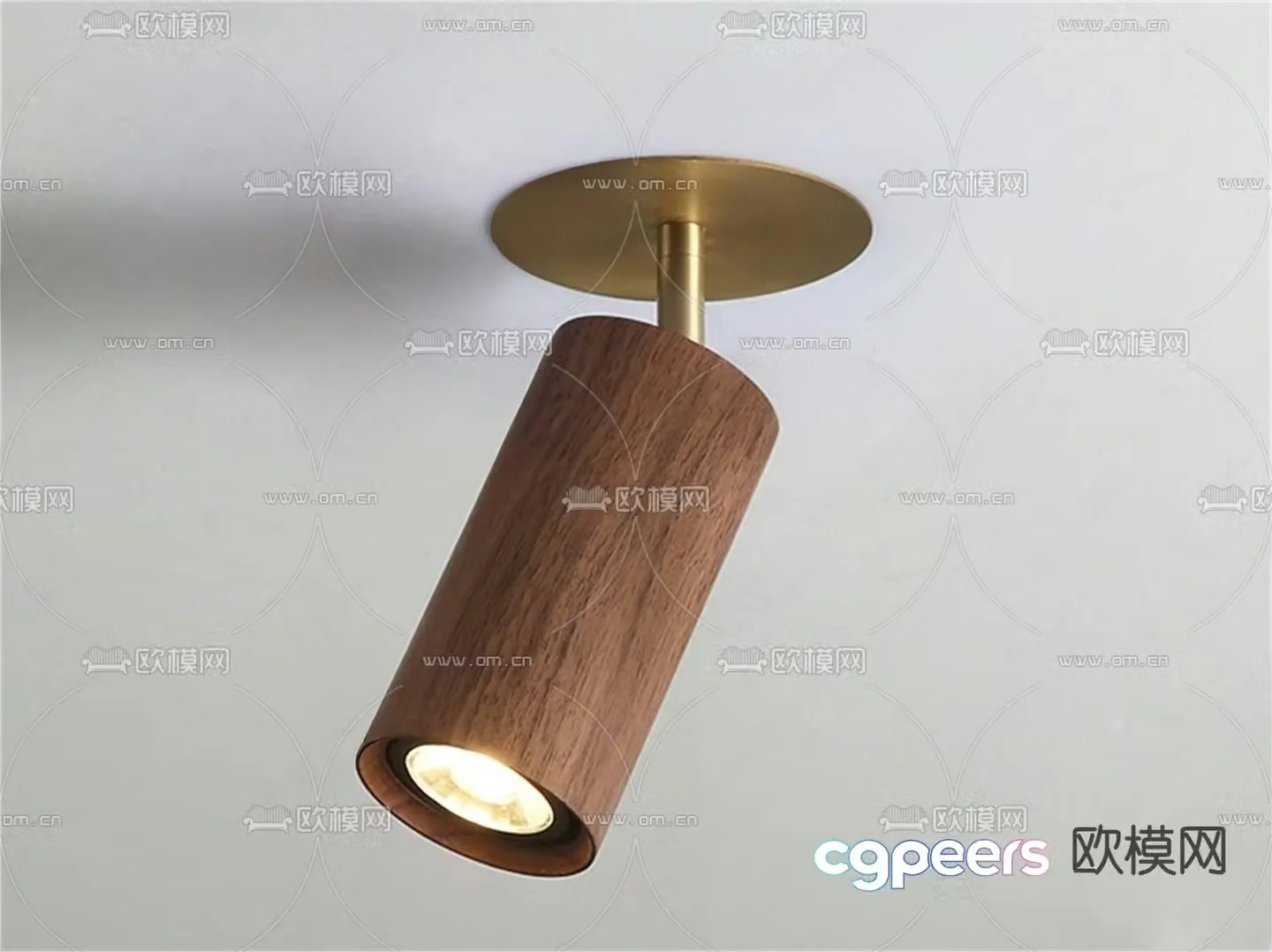 Solid wood downlight spotlight 3d model