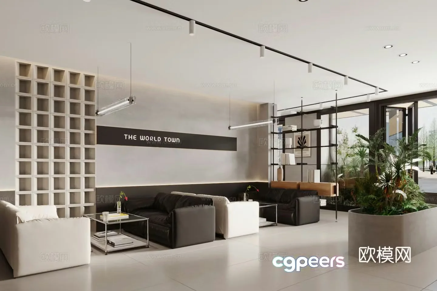 Modern coffee shop card holder area card seat dining area 3D model