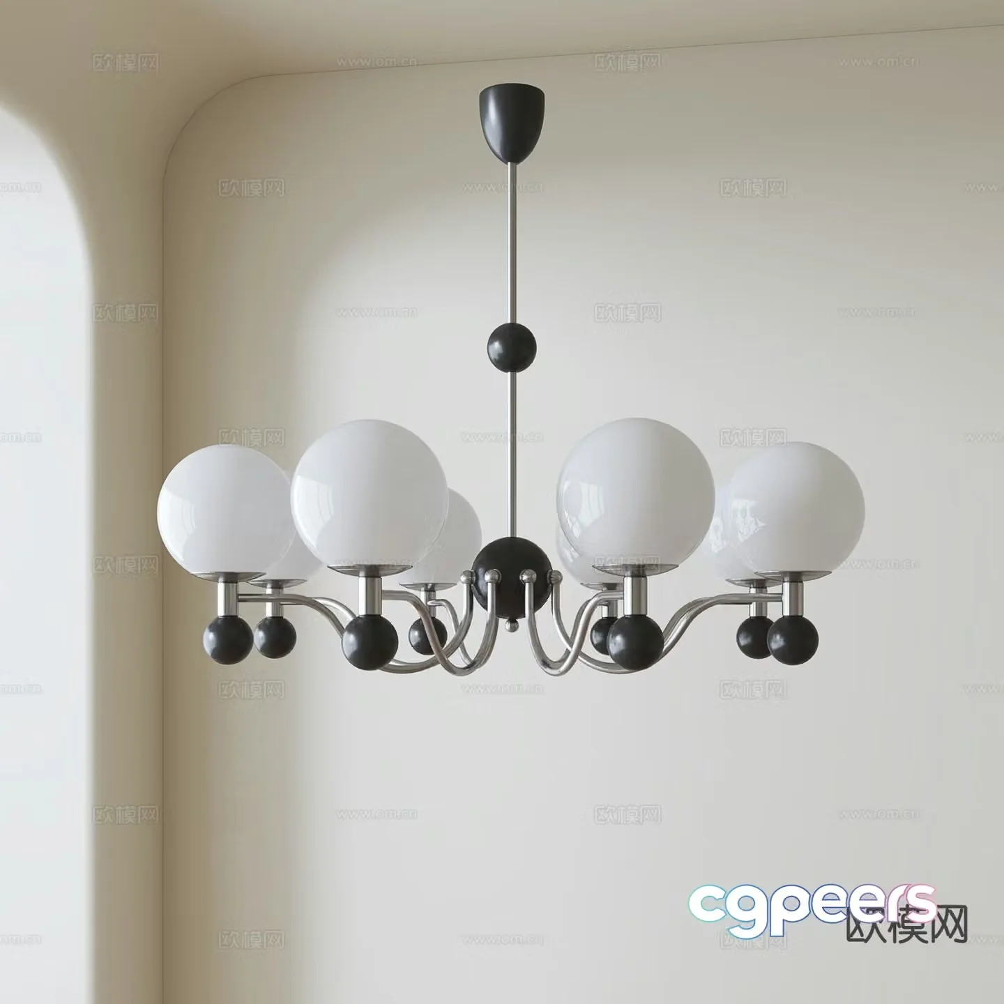 French chandelier multi-head chandelier 3d model