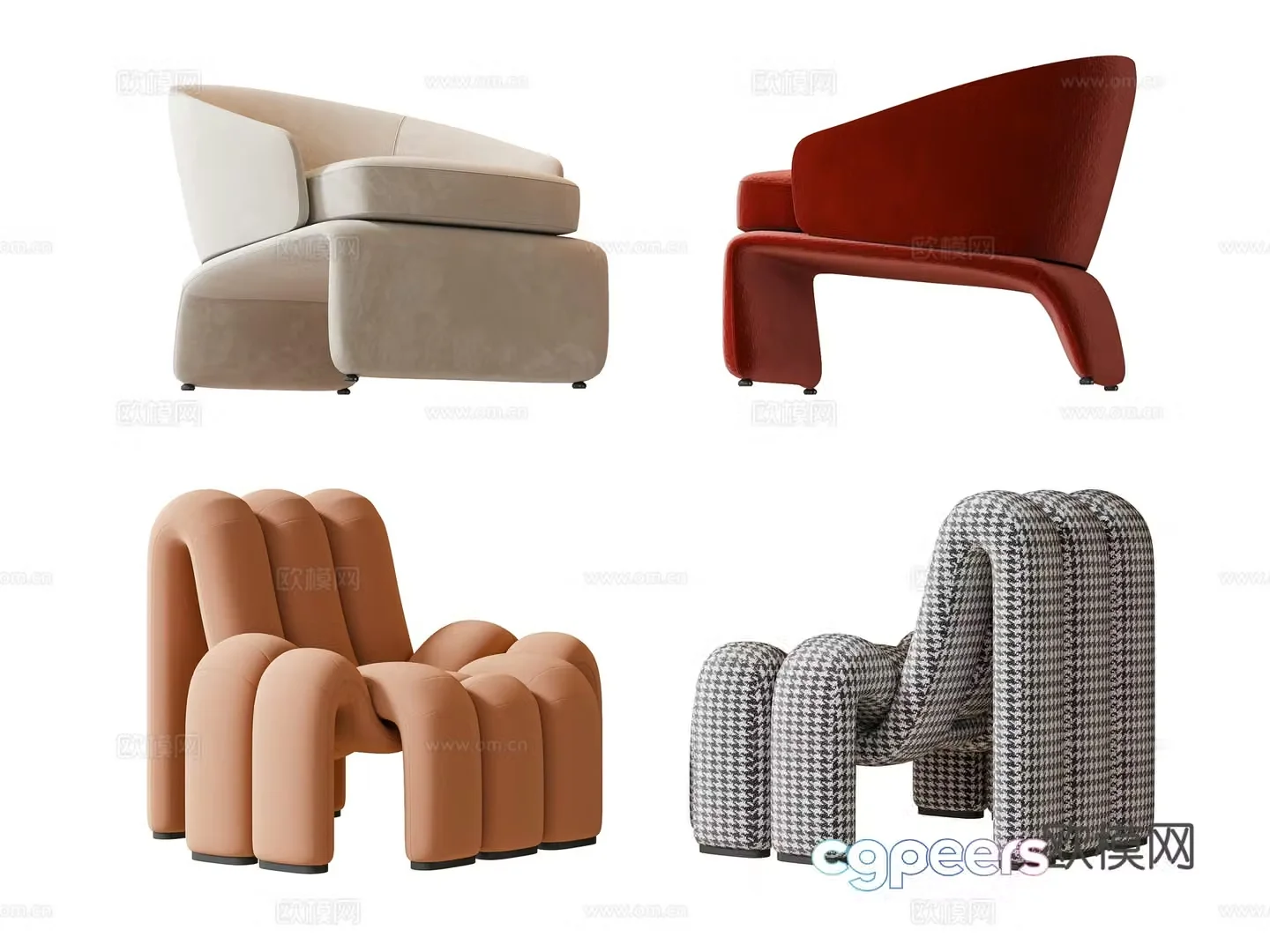 Single sofa leisure sofa 3d model