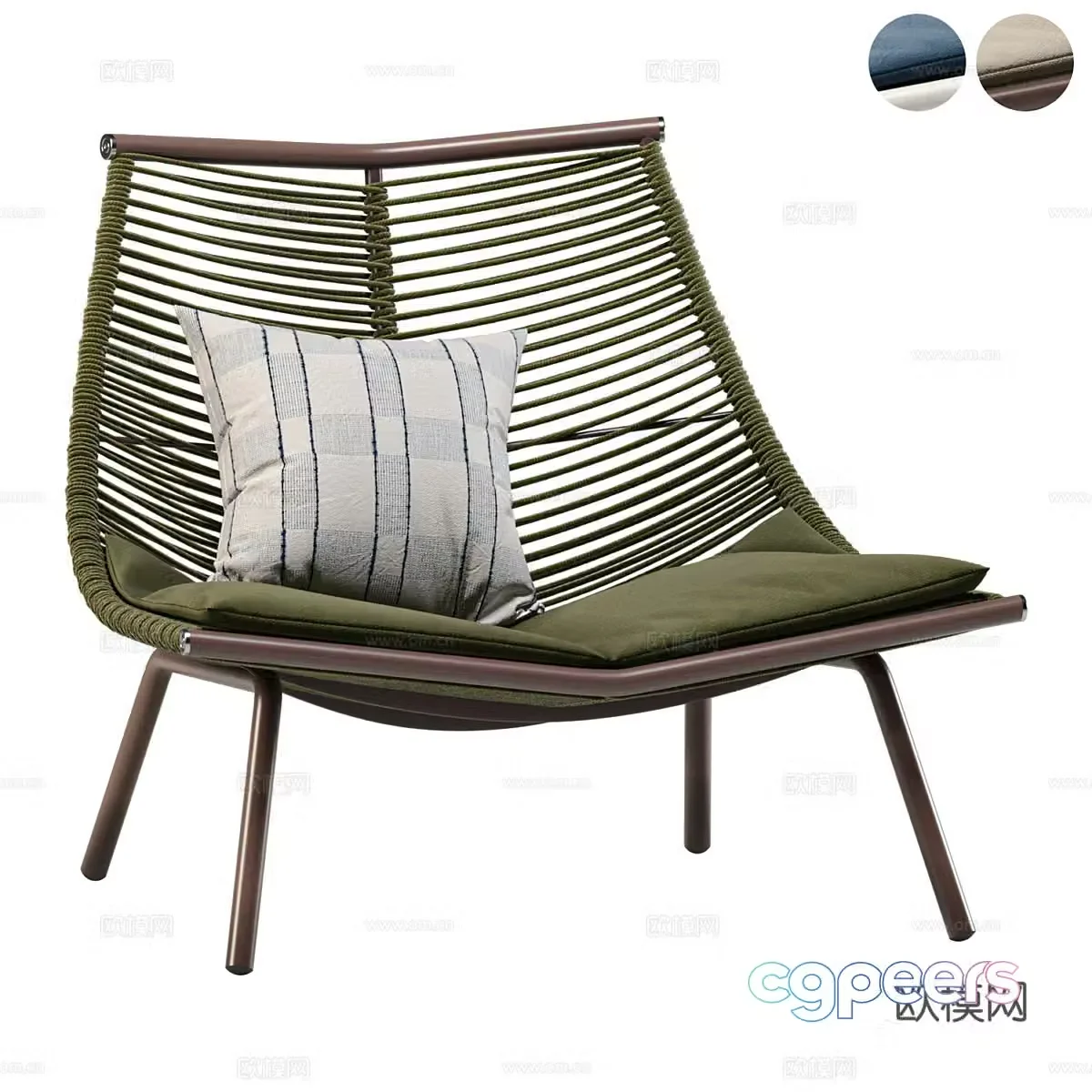 New Chinese style rattan leisure chair 3D model