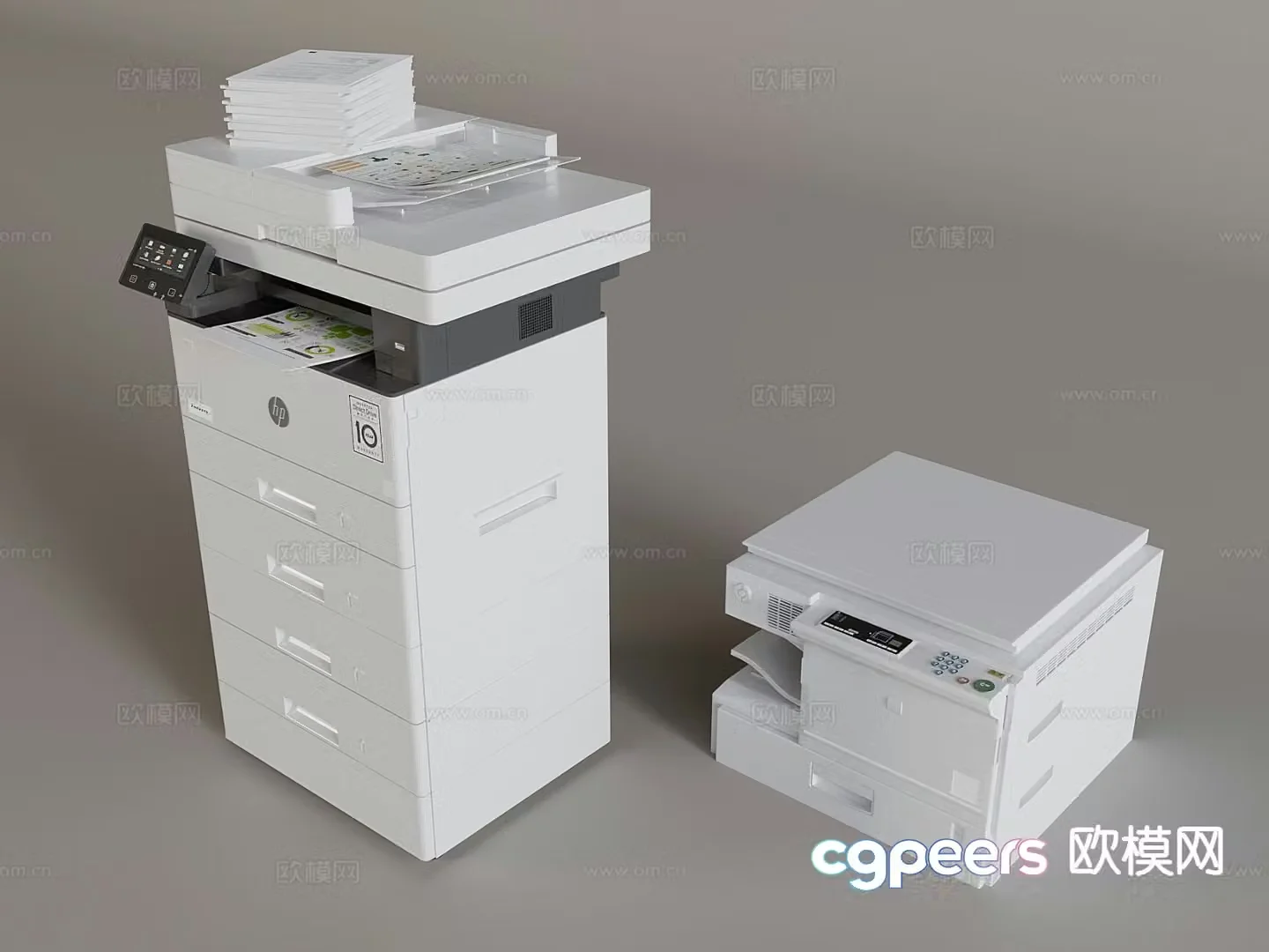 printer copier scanner fax machine 3d model