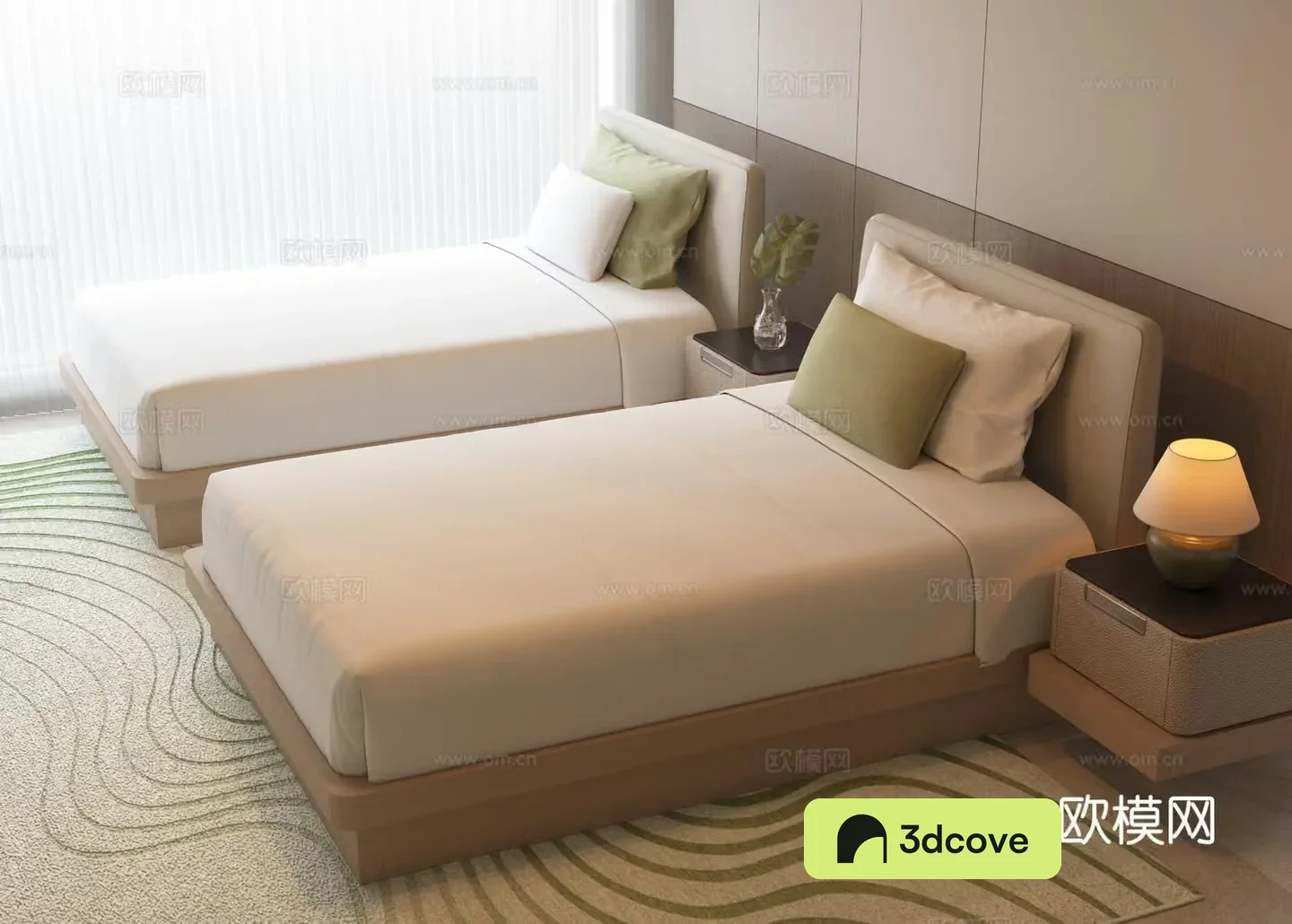 Hotel room bed single bed