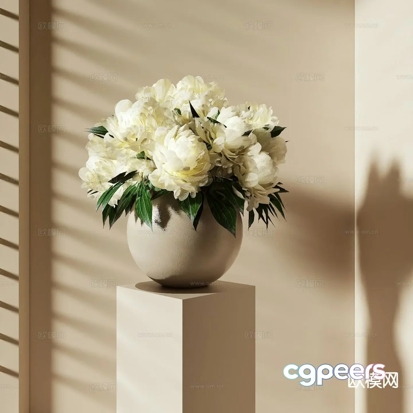 wabi-sabi clay pot vase floral arrangement flower arrangement flowers 3d model