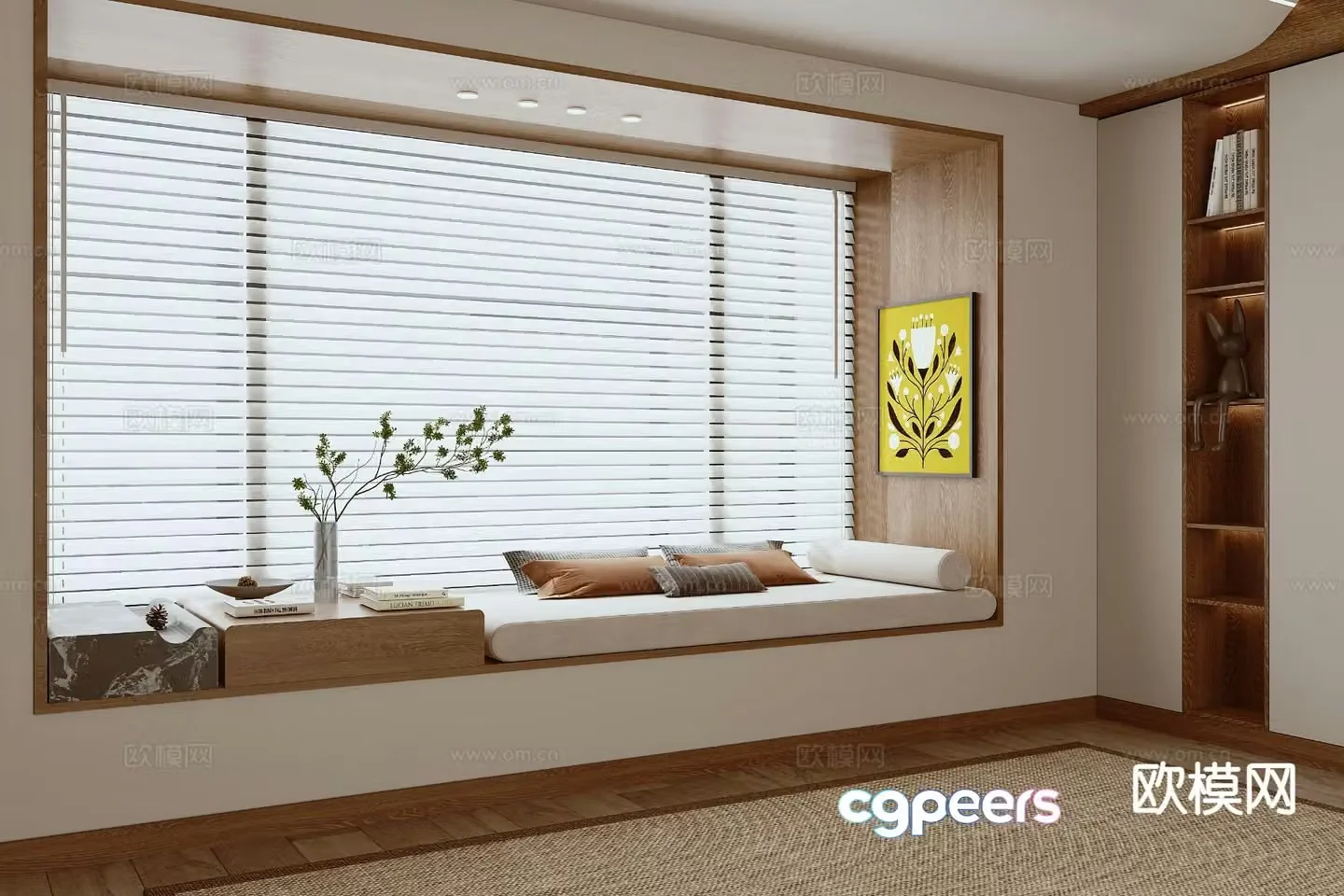 Modern bay window bay window cabinet 3d model