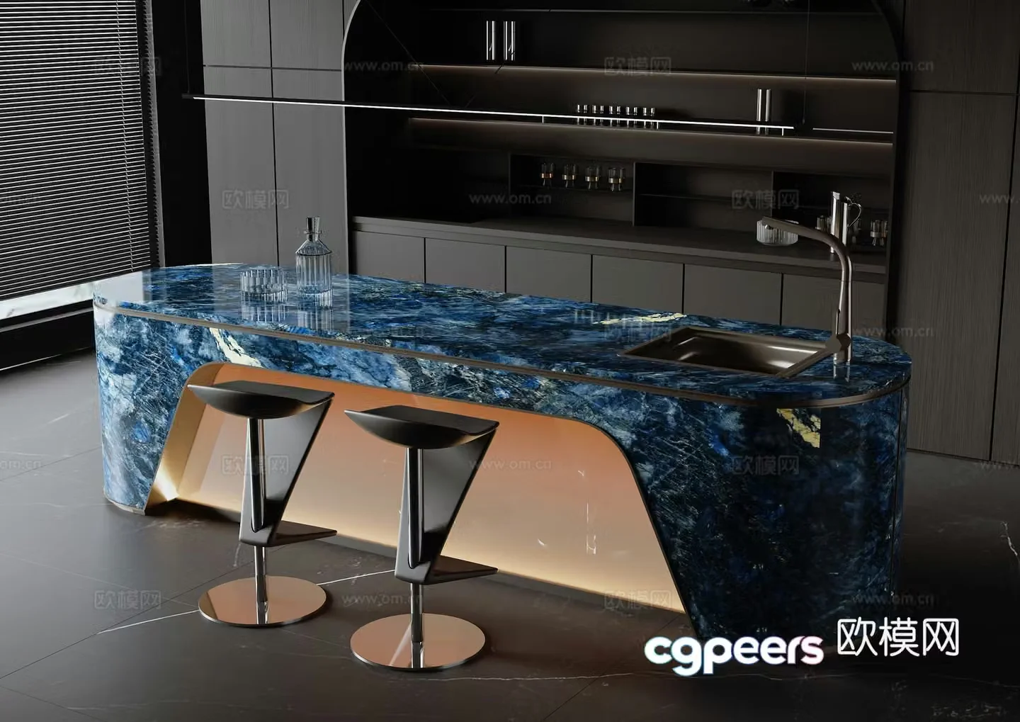 Modern Italian bar 3D model