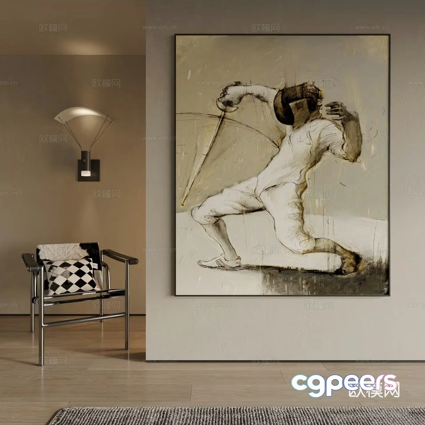 Modern decorative painting 3d model