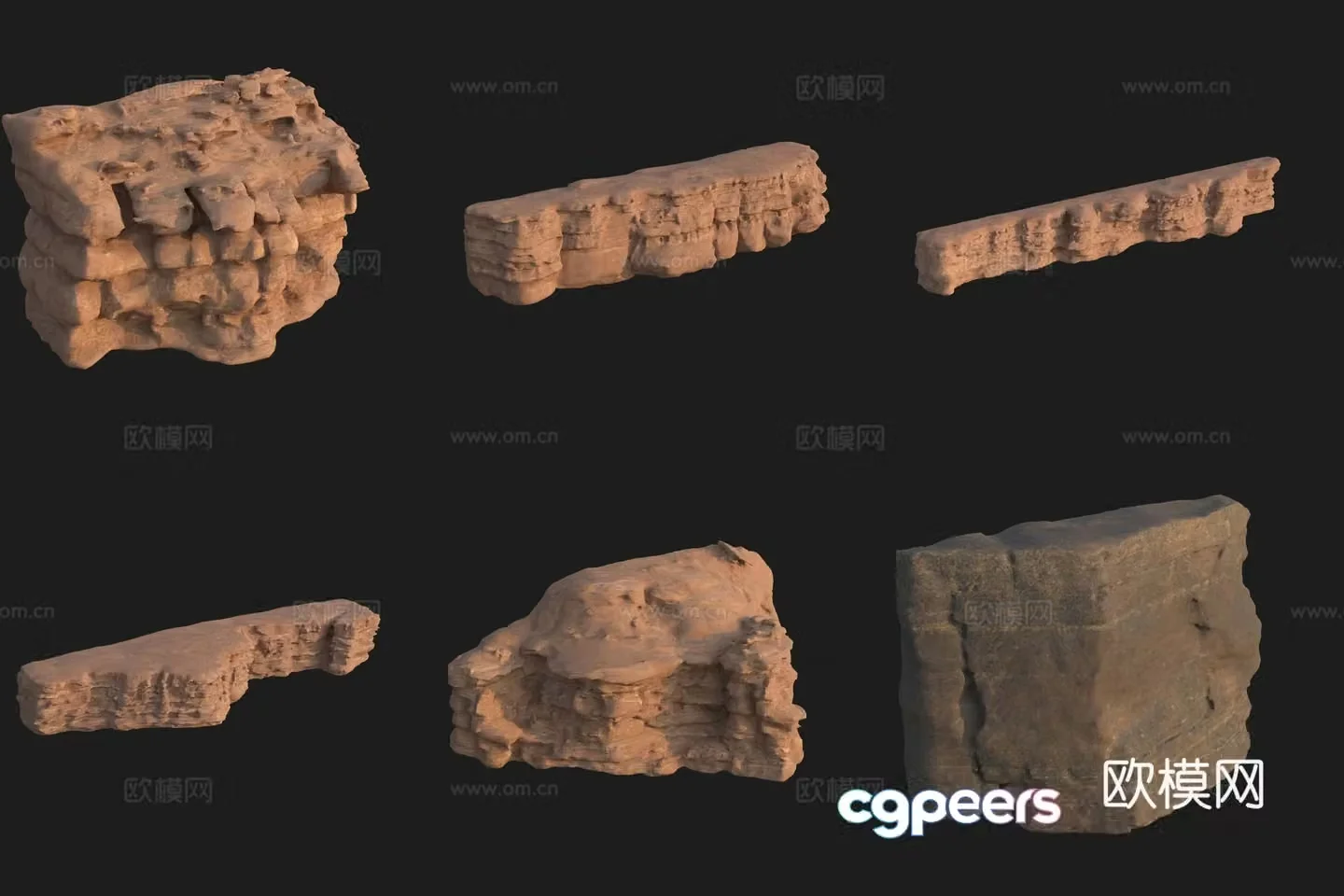 Cliff Big Stone Rock Boulder 3D Model