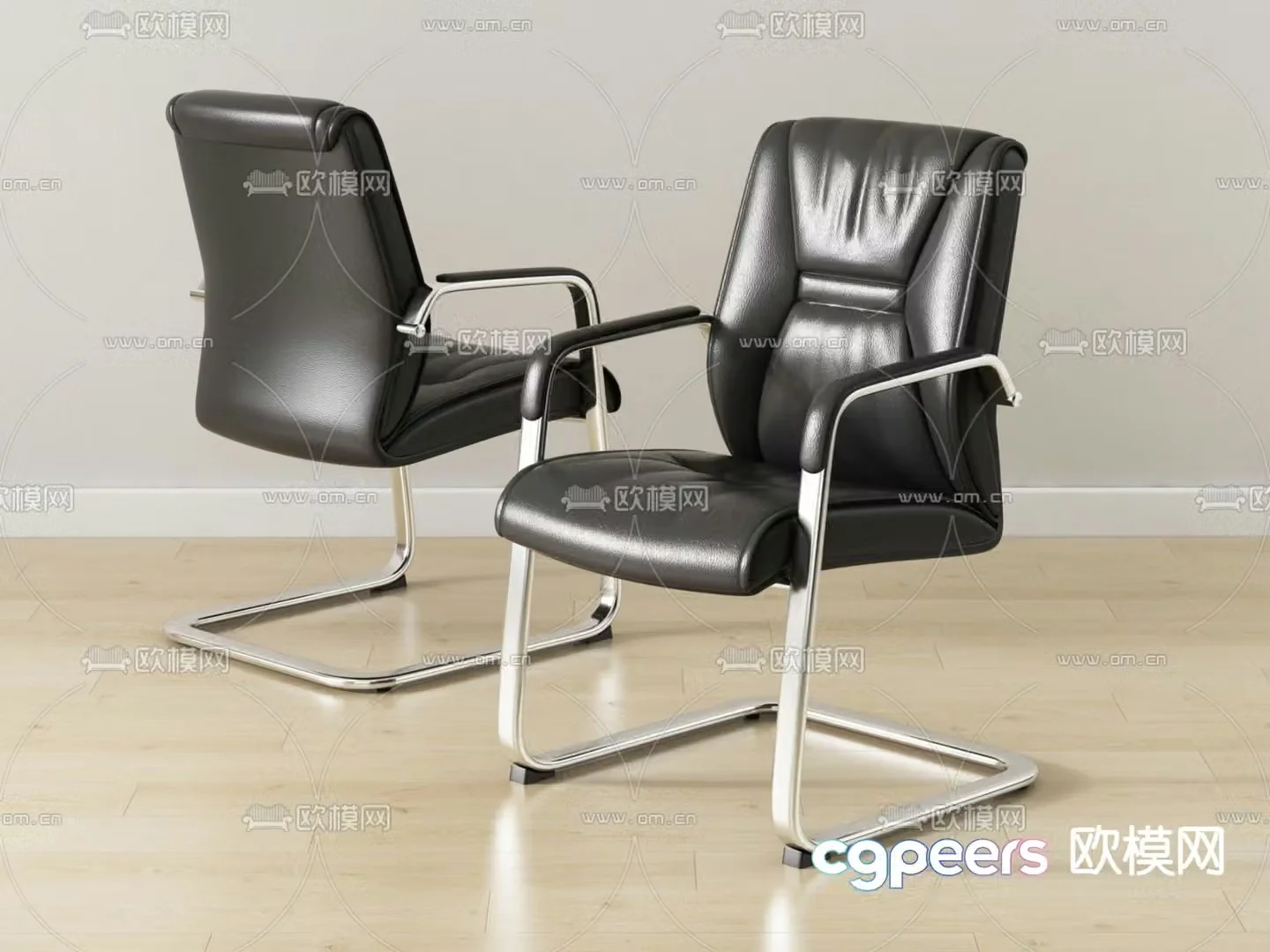 Leather office chair class chair 3d model