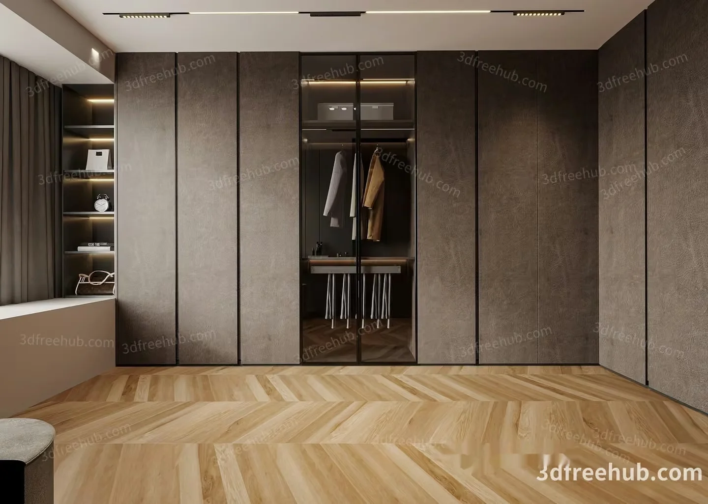 Modern Walk-In Closet 3D Model – 23002 – VRAY Render