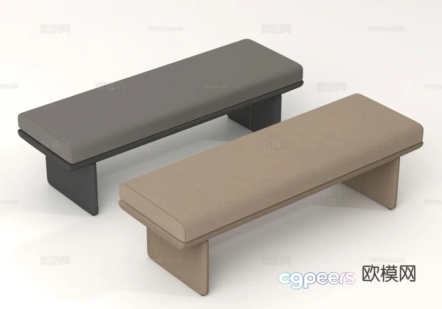 Bed tail stool foot pedal sofa stool shoe change stool long bench 3D model